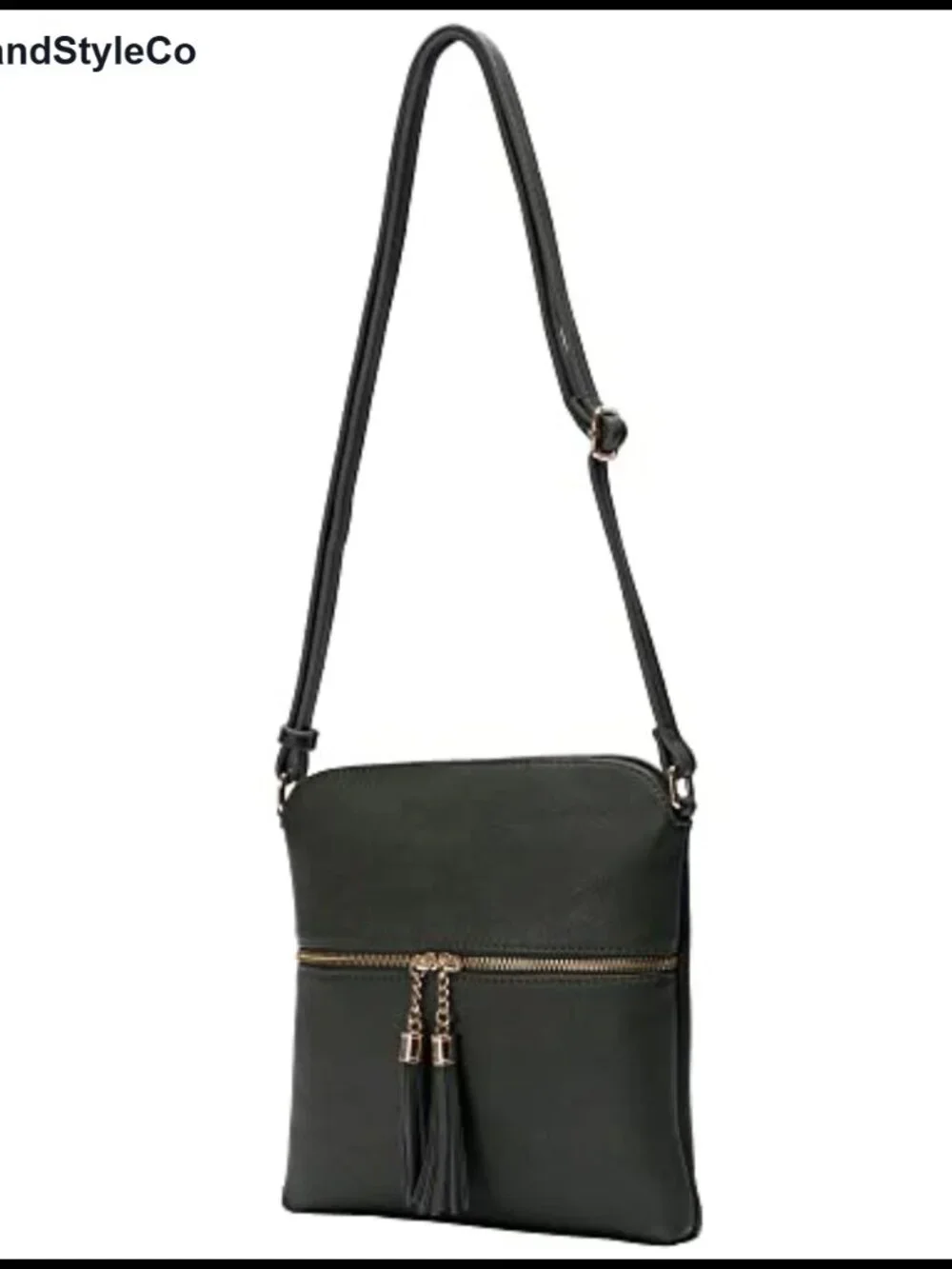 Lightweight Medium Crossbody Purse with Tassel, Faux Leather